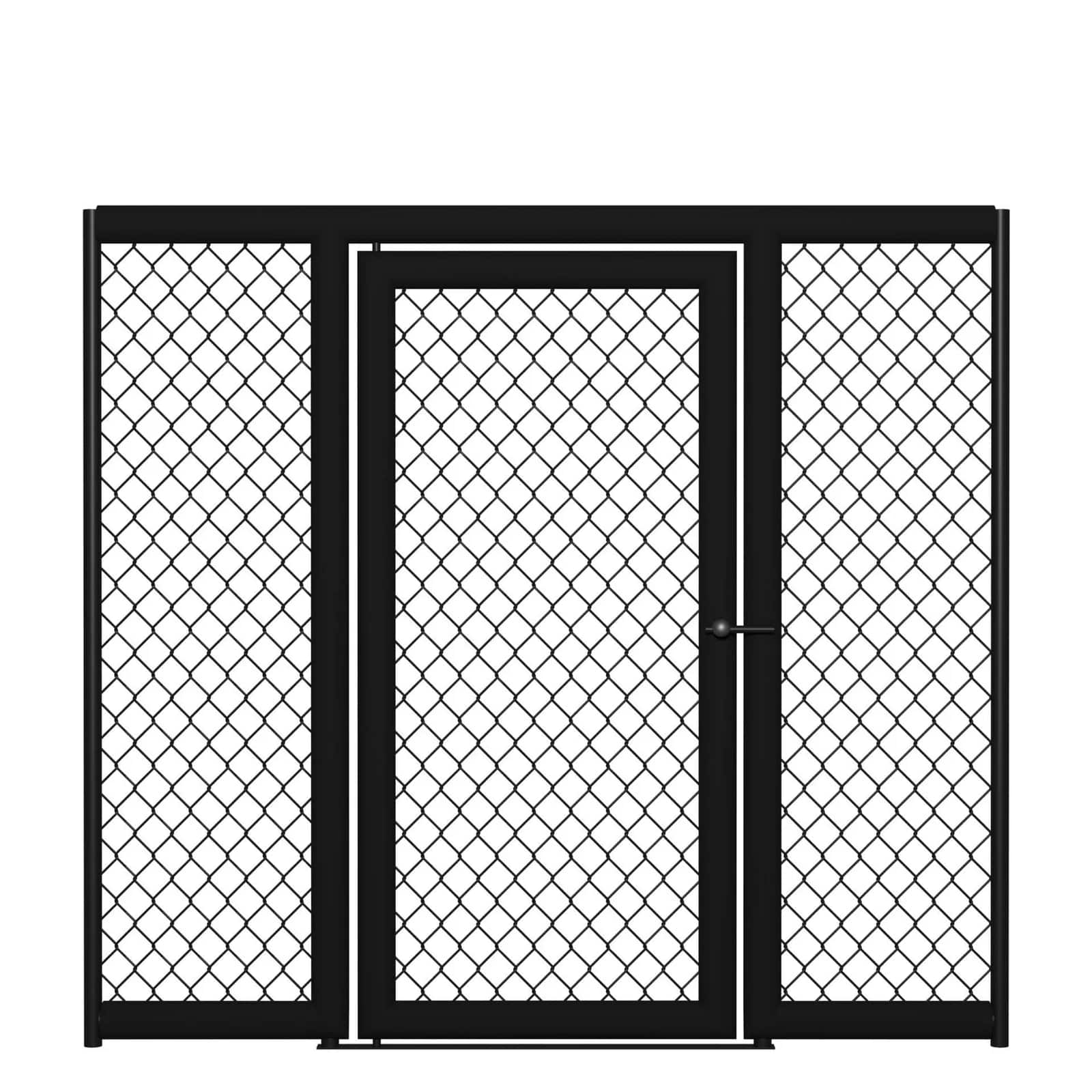 Panel med dør til MMA-bur