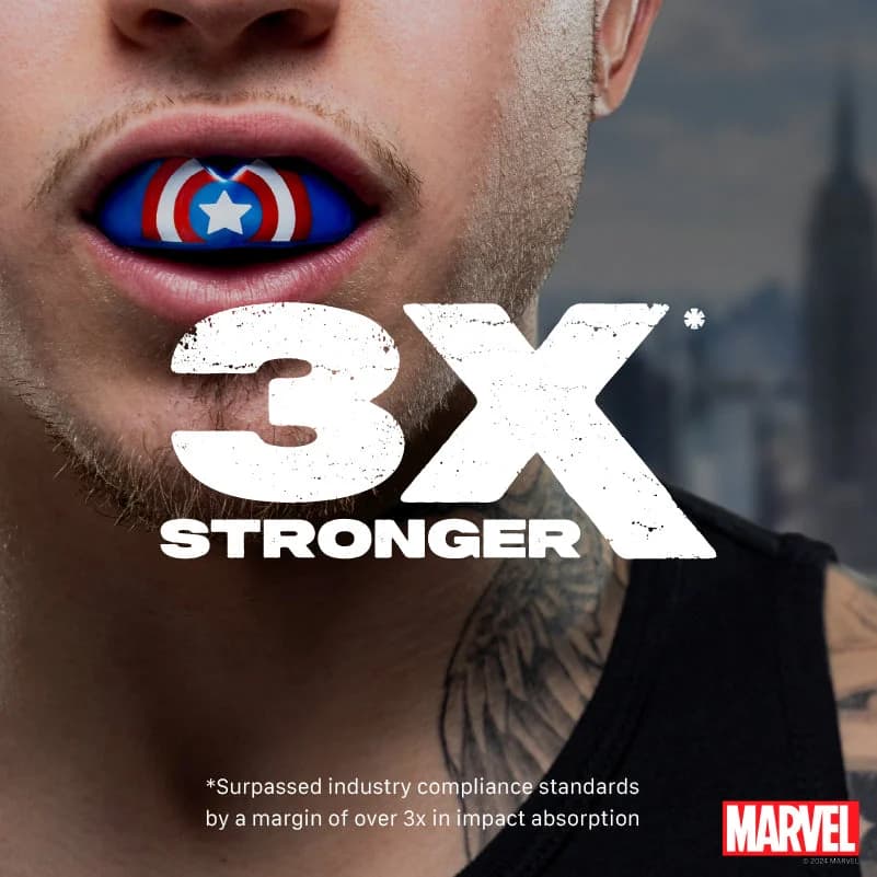SafeJawz Marvel Captain America tannbeskytter · Blue – alternativt bilde fra SafeJawz