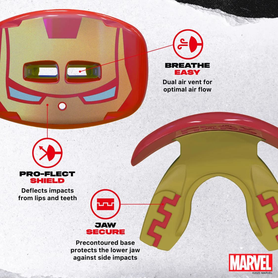 SafeJawz Marvel leppebeskytter Iron Man tannbeskytter – alternativt bilde fra SafeJawz
