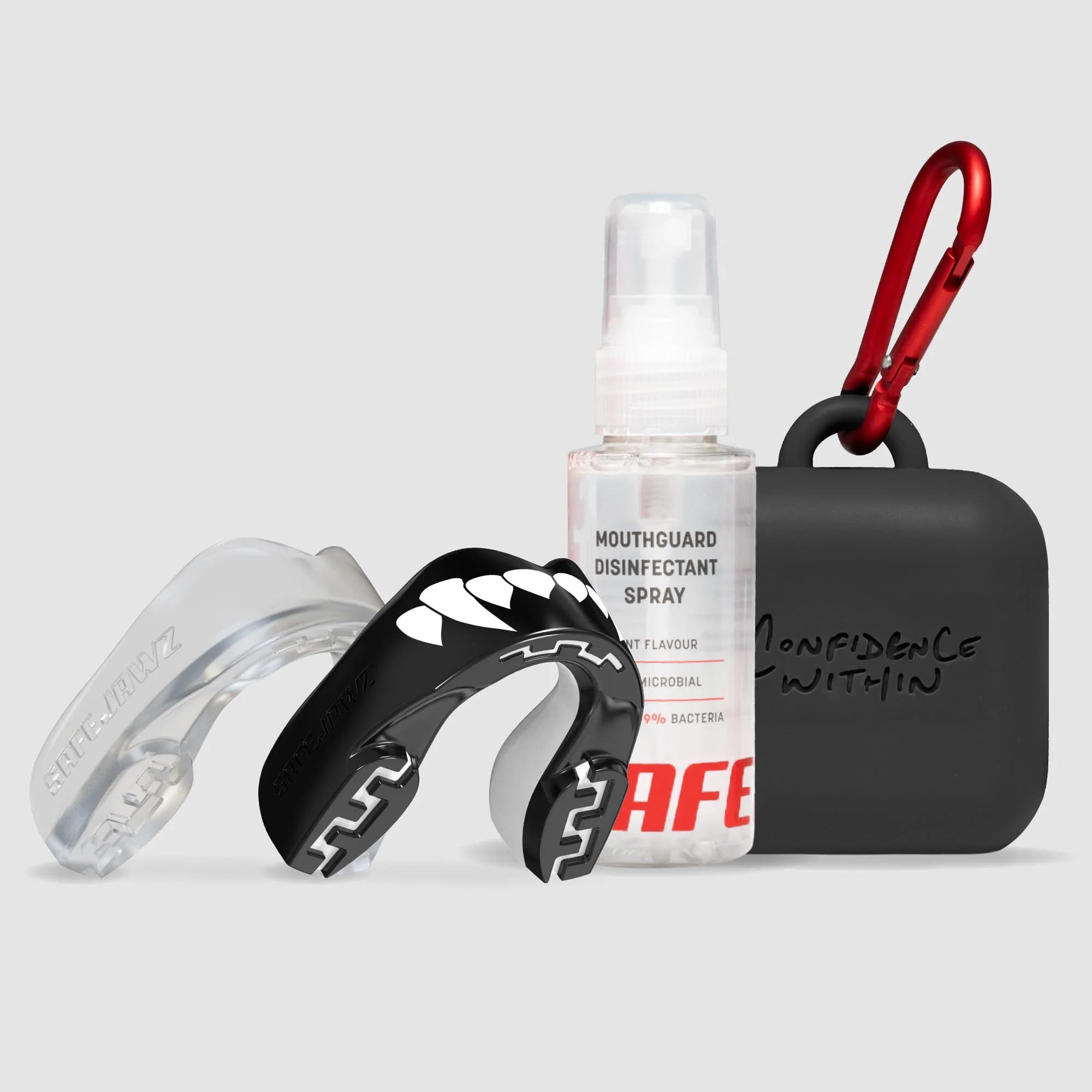 SafeJawz Extro Series Premium-pakke · Black Fangz – originalt produktbilde fra SafeJawz