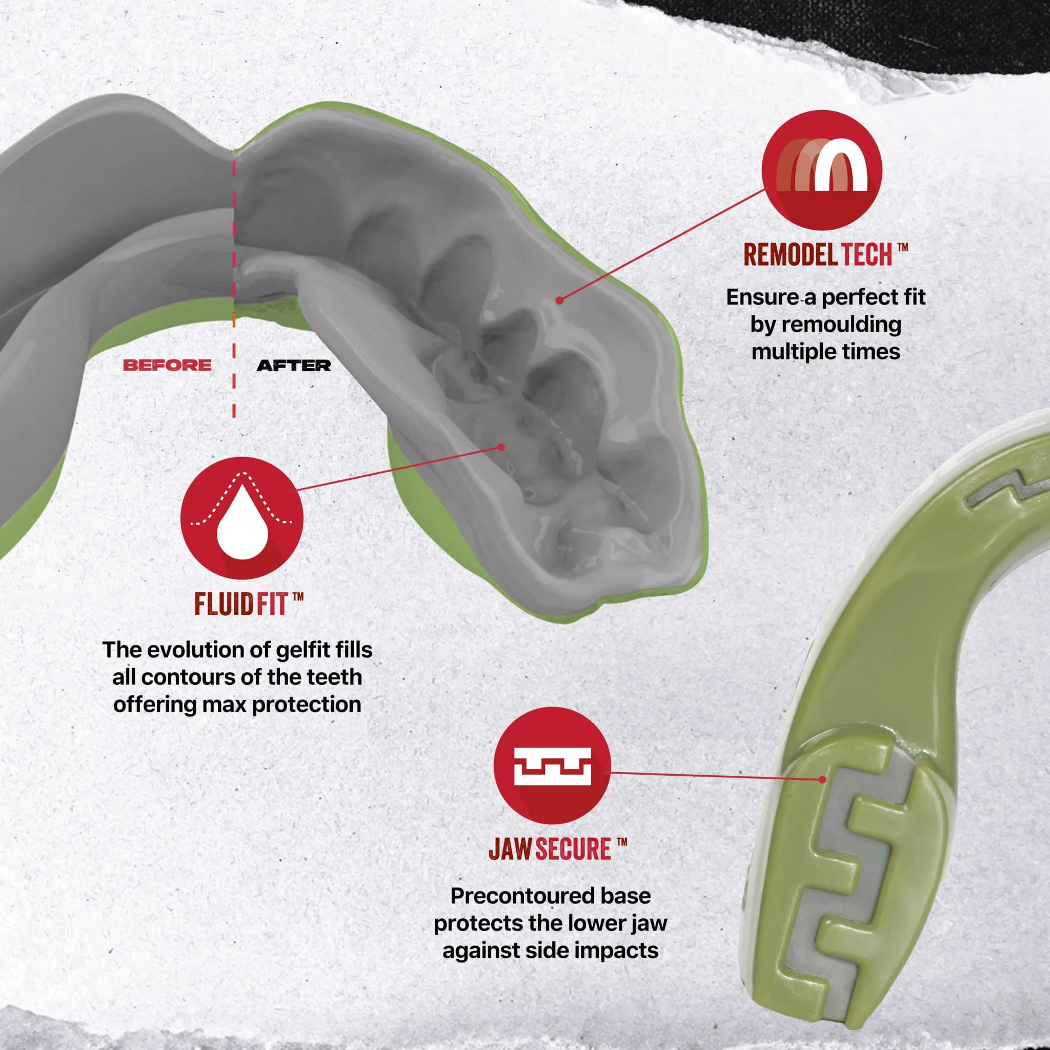 SafeJawz Extro Series Reorg Mouth guard - Green – additional SafeJawz photograph